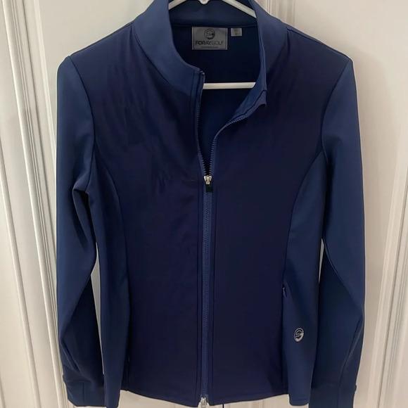 Foray Golf Front Zip insulated hybrid Light Jacket quilted vest Navy blue  Small - Picture 10 of 14